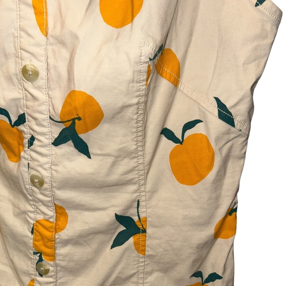 maeve x dylan mierzwinski Orange citrus print jumper dress L - Picture 4 of 5